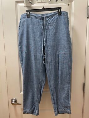 J. Crew Light Blue Chambray Elastic Waist Pants